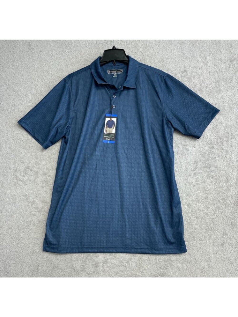 Pebble Beach Men's Size L Dry-Luxe Performance Polo Shirt Blue N1401 - Picture 4 of 9